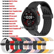 Silicone Watchband for Garmin Fenix 7 6X 6 Pro Fenix 5 Plus Wrist Strap for Forerunner 965 945 Instinct Quick Release Bracelet