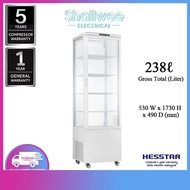 Hesstar 238L HDS-NF238G4 No Frost 4 Side Glass Display Chiller Showcase