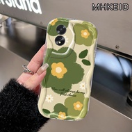 MHKEID Casing Hp OPPO A18 OPPO A38 OPPO A2x 5G Case cantik dan personalisasi HP Kesing pola bunga Casing kover pelindung Cases kreatif Silikon Softcase