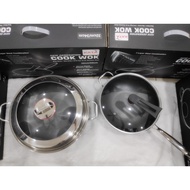 德国SUS316 蜂窝纹不锈钢不沾钢锅  SUS316 honeycomb pattern stainless steel non-stick pot steel pan 34cm 40cm