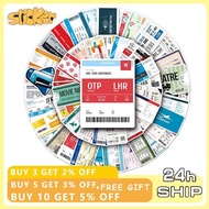 52PCS Boarding Pass Air Ticket Sticker Graffiti DIY Travel Luggage Guitar Laptop Waterproof Sticker