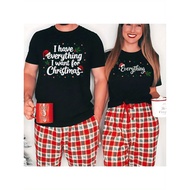 1 Piece Everything I Want Christmas T-Shirt, Fun Christmas Couple T-Shirt, Christmas Couple T2025111