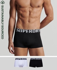 Superdry Organic Cotton Trunk Logo Double Pack - Black/Optic