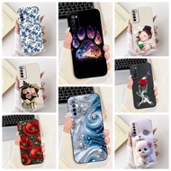 Case Huawei Nova 7 5G Cover Luxury Fashion Flowers Kawaii Cute Cat Shockproof Phone Case JEF-AN20 JE