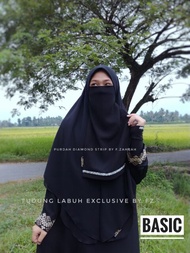 F.Zahrah Purdah Niqab Half Diamond Strip Purdah Tali Purdah Square Diamond Selasa Breathable