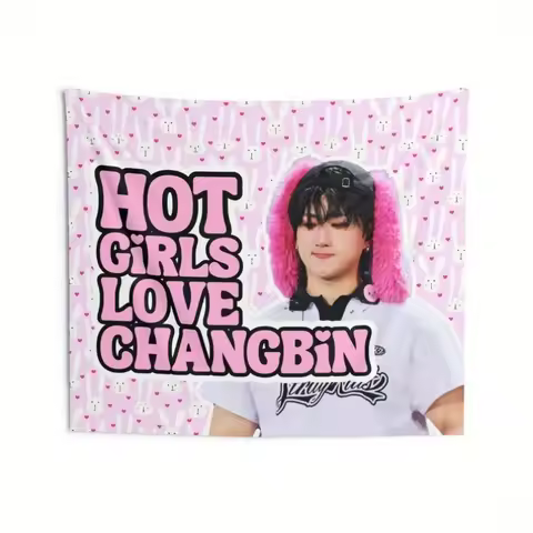 1pc of Skz Changbin Bunny Hot Girls Concert Banner Ate Kpop Flag Tour Merchandise Gift Suggestions f