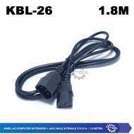 Male & Female Jack C13 C14 - 1.8 Meters + Computer AC Extension Cable