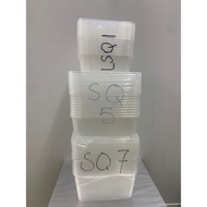 SQUARE PLASTIC CONTAINER SQ1/SQ5/SQ7 10 PIECES
