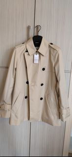 Coach 米色雙排扣風衣外套