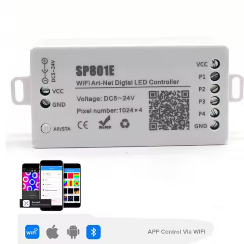SP801E Wifi Art-Net LED Controller For WS2812B WS2811 LED Strip LED Matrix Panel Module Wireless Con