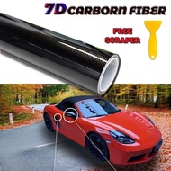 7D Carbon fiber sticker High Glossy Shiny Carbon Fiber Wrap Film Car Sticker ⚡READYSTOCK⚡