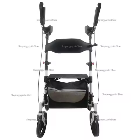 Aluminum Light Weight Upright Rollator Walker with Padded Arm and Backrest and Seat for Adult Walker