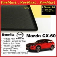 Mazda CX-60 CX60 Front Sunshade UV Cut MAGNET Sun Shade Custom Fit 6 Pcs/Set Accessories Pelindung M