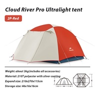 Naturehike Cloud River Pro เต็นท์ตั้งแคมป์เดินป่าน้ำหนักเบาพิเศษสำหรับ 2-3 คนตั้งแคมป์กลางแจ้งกันฝนแ