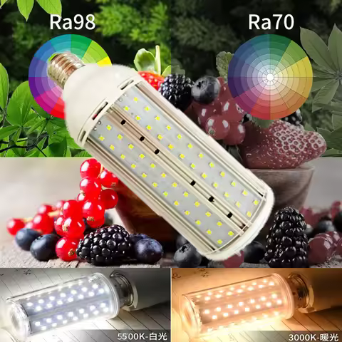 High CRI Ra 95-98 30W E27 LED Corn Light Bulbs 3000lm-4000lm Daylight 5500K/Warm White for Photograp
