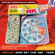 GEAR SET GIRSET TK RACING X RK TAKASAGO CB150R NEW 2019 CBR 150 NEW L6 LUBANG BAUT 6 UKURAN DEPAN 13
