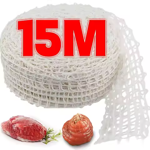 15/1 Meters Polyester Meat Net Elastic Smoked Meat Poultry Ham Netting Butcher Twine Cooking String 
