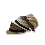 bluebluestudio, Adults Straw Summer Beach Wedding Bruno Mars Native Fedora Hat for Men Women Unisex