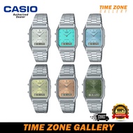 [Official Warranty] Casio Vintage AQ-230A Stainless Steel Band Unisex Watch AQ-230A-2A1 / AQ-230A-2A