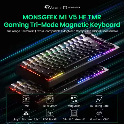 Akko MONSGEEK M1 V5 TMR Rapid Trigger Gaming Keyboard with Magnetic/Mechanical Switches 8K RGB Hot-s