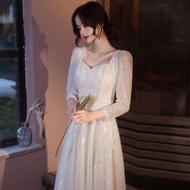 EAGLELY Quality High-End Fairy Sequins Glitter Evening Dress Women Elegant 2024 Wedding Ball Gown Fo