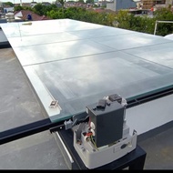 Kanopi Canopy Sliding geser remote otomatis Kaca tempered