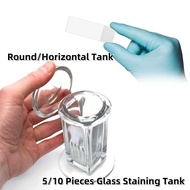 5/10pcs Glass Slide Staining Cylinder Round/Horizontal Cylinder Glass Staining Cylinder