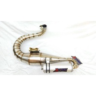 Vespa Racing Left Exhaust Malossi Stainles 150-187cc series by Alini Racing