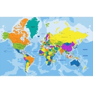 World Map, map of the world A4 size 1pc