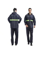 戶外交通、衛生、巡邏、攀登專用牛津反光雨衣褲套裝,兩件式設計,安全防水雨衣