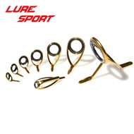LureSport KT KL16 KW25 guide MN6 Top 8pcs Guide set Gold Steel frame sic ring Rod Building component