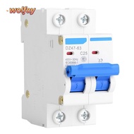 YOLANDA Circuit Breaker, DZ47-63 25A/40A/50A/63A 2P Circuit Breaker, Durable 2P 400V AC Miniature Ci