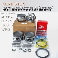 Brand New CLK Piston - Nissan March 72.5mm 73mm low comp fit 1.3L 1NR 1.5L 2NR Turbo Charged Myvi Ge