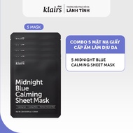 Combo 5 Dear Klairs Mặt nạ giấy Midnight Blue Calming Sheet Mask 25mL