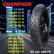 Vỏ lốp xe Champion Thailand size Zin cho Scoopy Zoomer gai City Grip 100/90-12 và 110/90-12 mã SHR79
