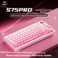 AULA S75 Pro 3Mode Wired/2.4G/Bluetooth Mechanical Keyboard with Display Gasket Full-key Hot Swappab