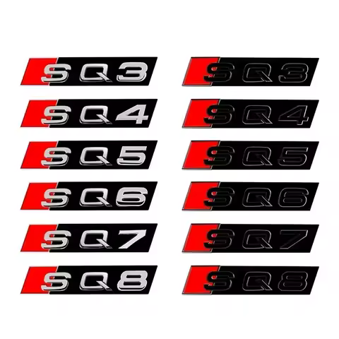 3D ABS Hood Front Grille Badge ABS SQ3 SQ4 SQ5 SQ6 SQ7 SQ8 Emblem Decoration for Audi A4 B5 B6 B7 B8