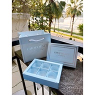 BLUE Valentine's chocolate box Set WITH BAG OF 10 PILLS - 6 PILLS (chocolate not included)