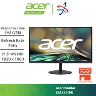 ACER SA322QA / SA322Q A 31.5" FHD MONITOR ( 31.5" IPS FHD  / 1MS / 75HZ / AMD FREESYNC / VGA + HD MI
