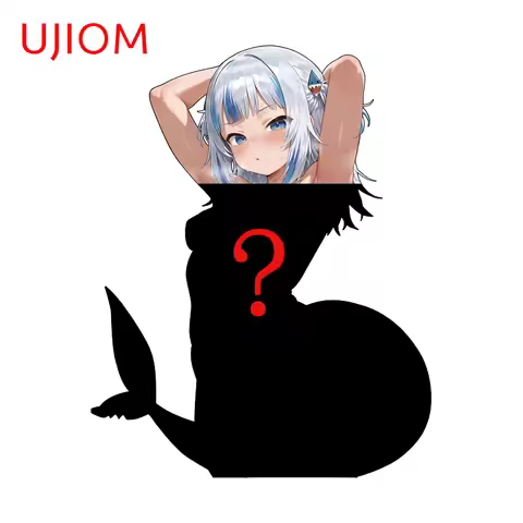 UJIOM Gawr Gura Hololive Shark Girl Wall Sticker Delicate Fashionable Attractive Waterproof Adhesive
