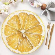 Set Of 1/2/4/6/8/300 Pieces, 14.17 Inches (36cm) Round Lemon Print Placemats, Available In Two Style