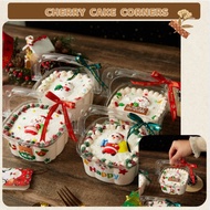 Plastic Box with Handle for Christmas Candies, Lychee Chunks, Tea, Smoothies, Cold Cakes, Mousse..( 
