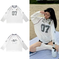 Korean version of men and women's long-sleeved sports T-shirt NO.7 loose round neck T-shirt Hottrend