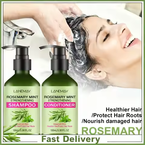 2/4PCS Rosemary Mint Strengthening Shampoo and Conditioner Set, Moisturizing with Rosemary Extract f