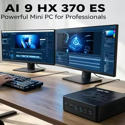 AI Mini PC with AMD Ryzen AI 9 HX 370 ES AI 7 H 350 ES Radeon 880M Mini Gaming PC Windows 11 Pro/8K 