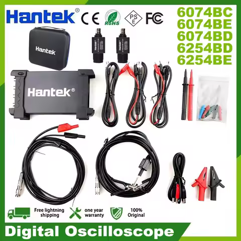 Oscilloscopes Hantek 6074BE 6074BC 6254BE HT201 Digital Storage Oscilloscopes PC USB Portable 4CH Os