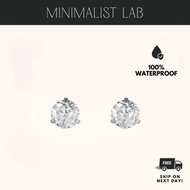 MINIMALIST LAB Titanium Plain Coloured Diamond Stud Barbell Earrings Antisensitive Waterproof Subang