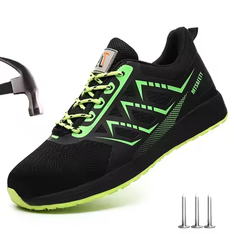 Lightweight Work Safety Shoes Men Industrial Work Sneakers Breathable Steel Toe Shoes Protective Saf