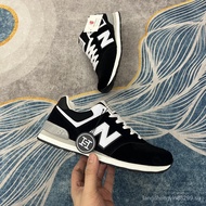 New balance574 men's black white comfortable short canvas shoes for women