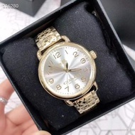 COACH蔻馳手錶 女生手錶 金色鋼帶錶 36mm大直徑手錶女 14502496石英錶 時尚休閒女錶 歐美百搭精品錶 防水手錶 女生腕錶